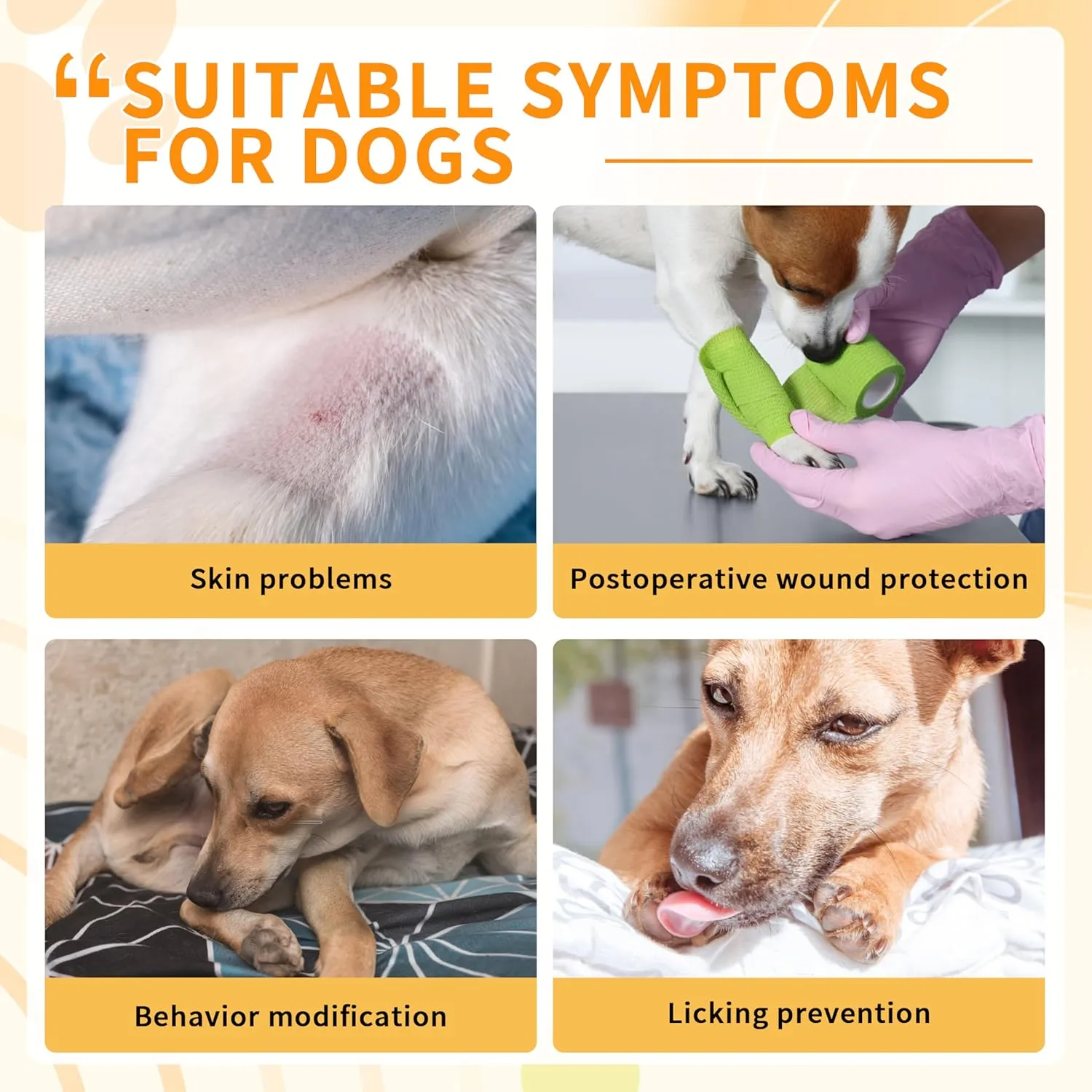 Rear Leg Recovery Sleeve, Comfortable, Bite-Resistant, Breathable, Wound Protection, Cone Collar Alternative, S