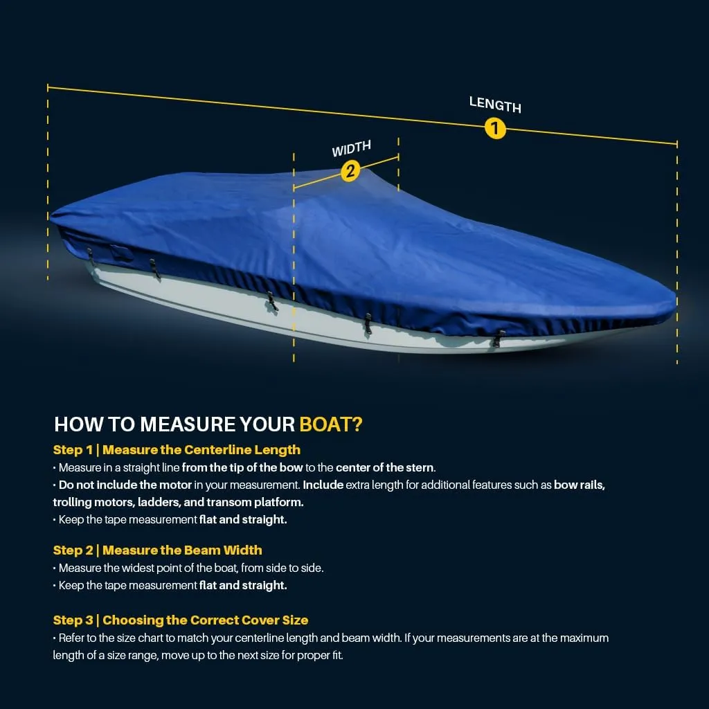 Seal Skin Covers Universal Boat Cover, Waterproof Marine-Grade Cover for 16'-18.5' L & Up to 98" W, Heavy-Duty & UV-Resistant, Ideal for Bass Boats, V-Hull, Fishing & Runboat