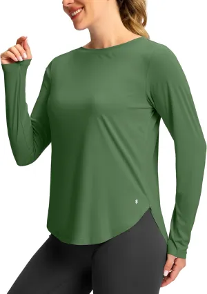 Soothfeel Women's Sun Shirts UPF 50  UV Protection Lightweight Quick Dry SPF Long Sleeve Workout Hiking Tops Outdoor Clothing