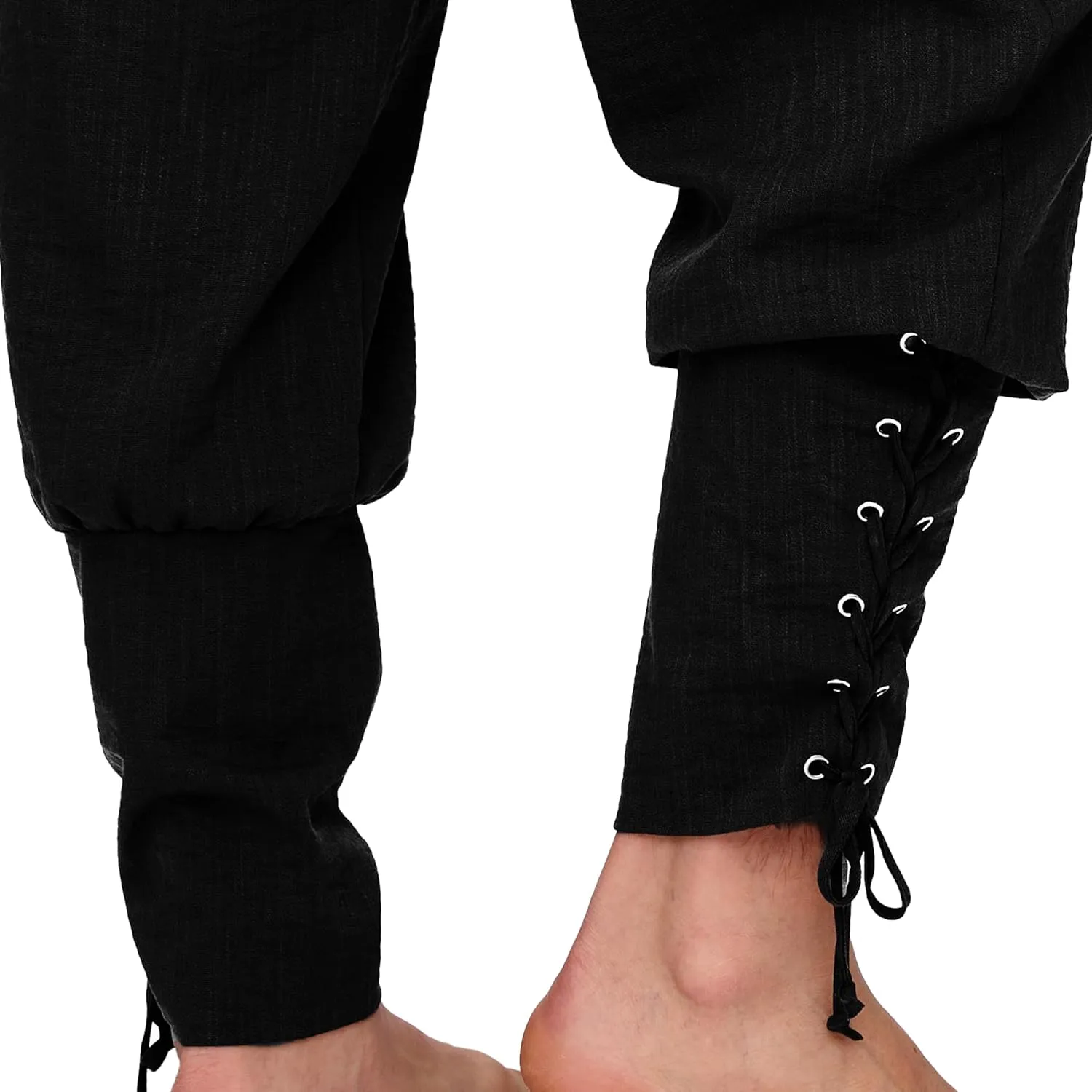 Spooktacular Creations Men Medieval Renaissance Pants, Ankle Banded Pirate Pants, Viking Costume Men for Halloween Party