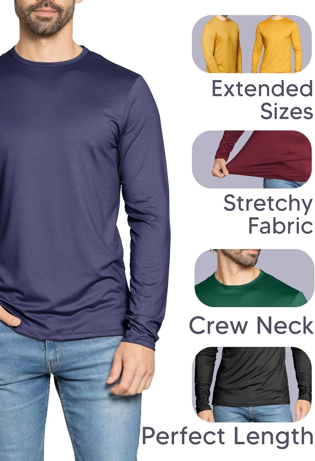 STRETCH IS COMFORT Boy's and Men's Oh So Soft Long Sleeve Top | Youth S-Adult 3X