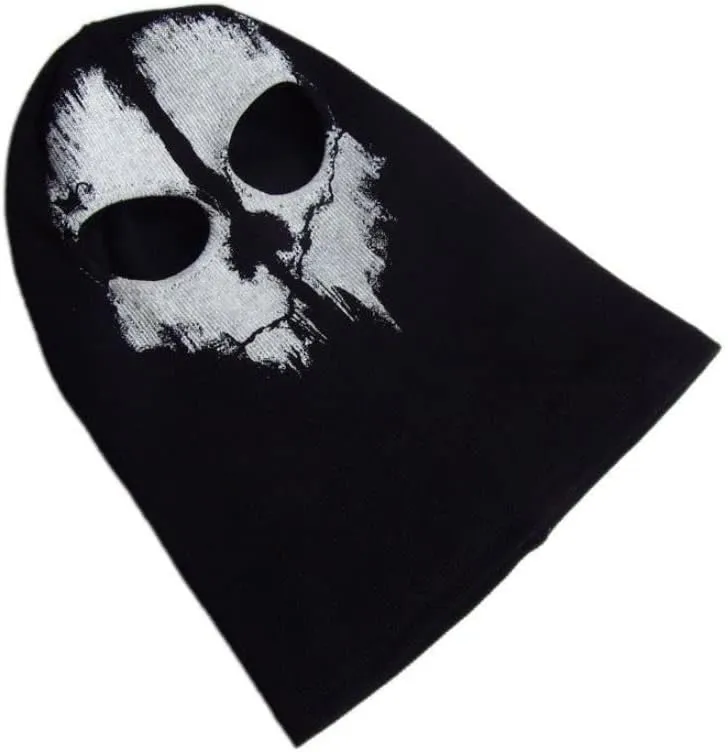 Unisex Ghost Print Stocking Balaclava Mask Good For War Game Halloween Cosplay