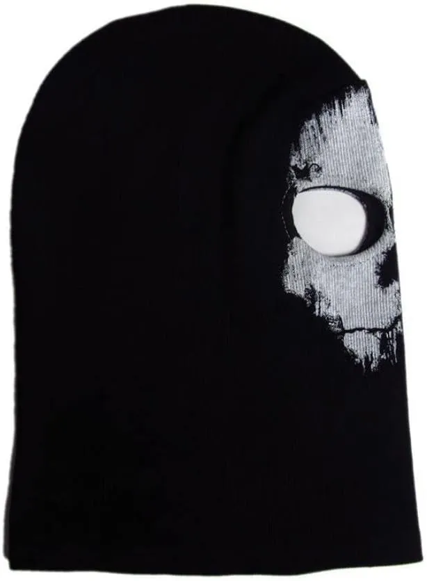 Unisex Ghost Print Stocking Balaclava Mask Good For War Game Halloween Cosplay