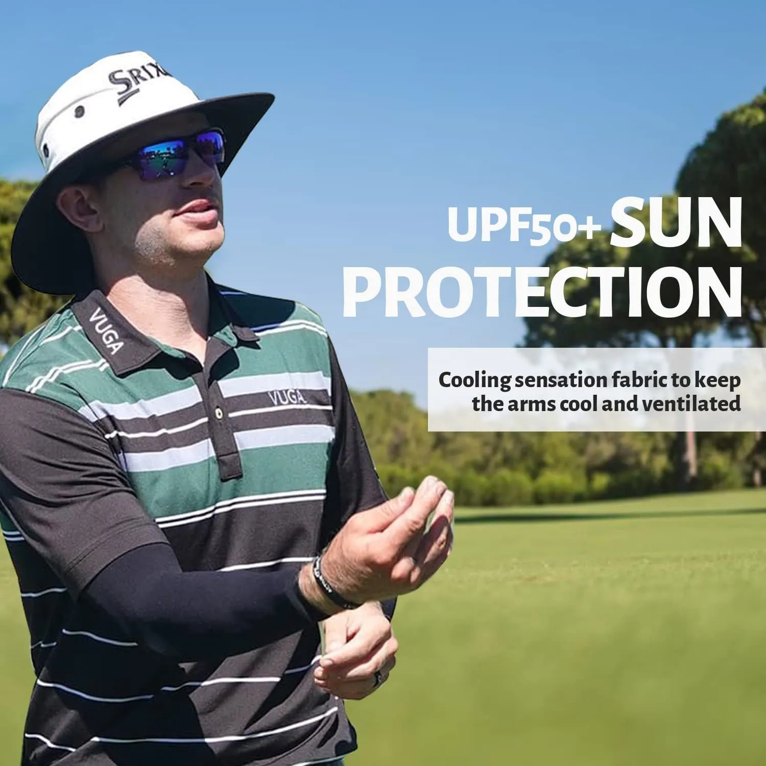 UV Sun Protection Arm Sleeves for Men & Women - Tattoo Cover Up - UPF 50 Cooling Sleeve for Golf, Cycling