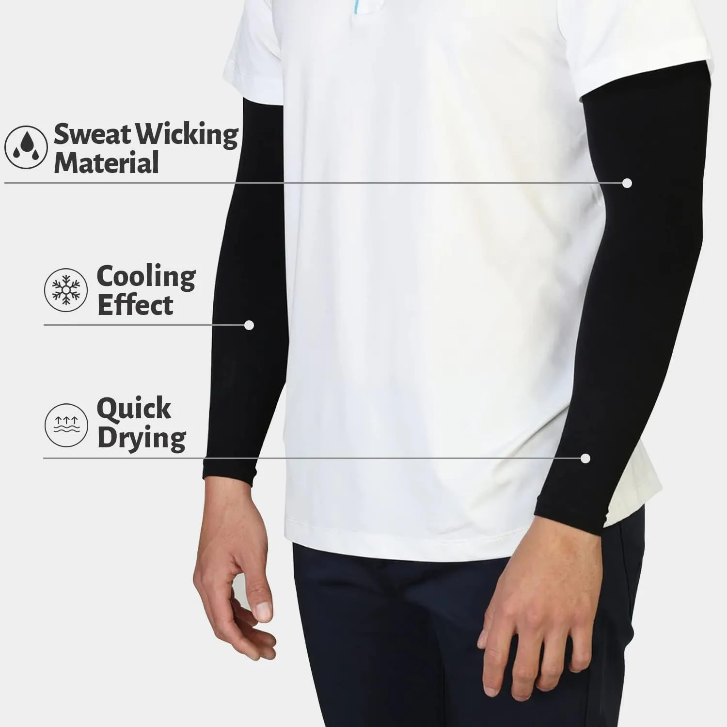 UV Sun Protection Arm Sleeves for Men & Women - Tattoo Cover Up - UPF 50 Cooling Sleeve for Golf, Cycling