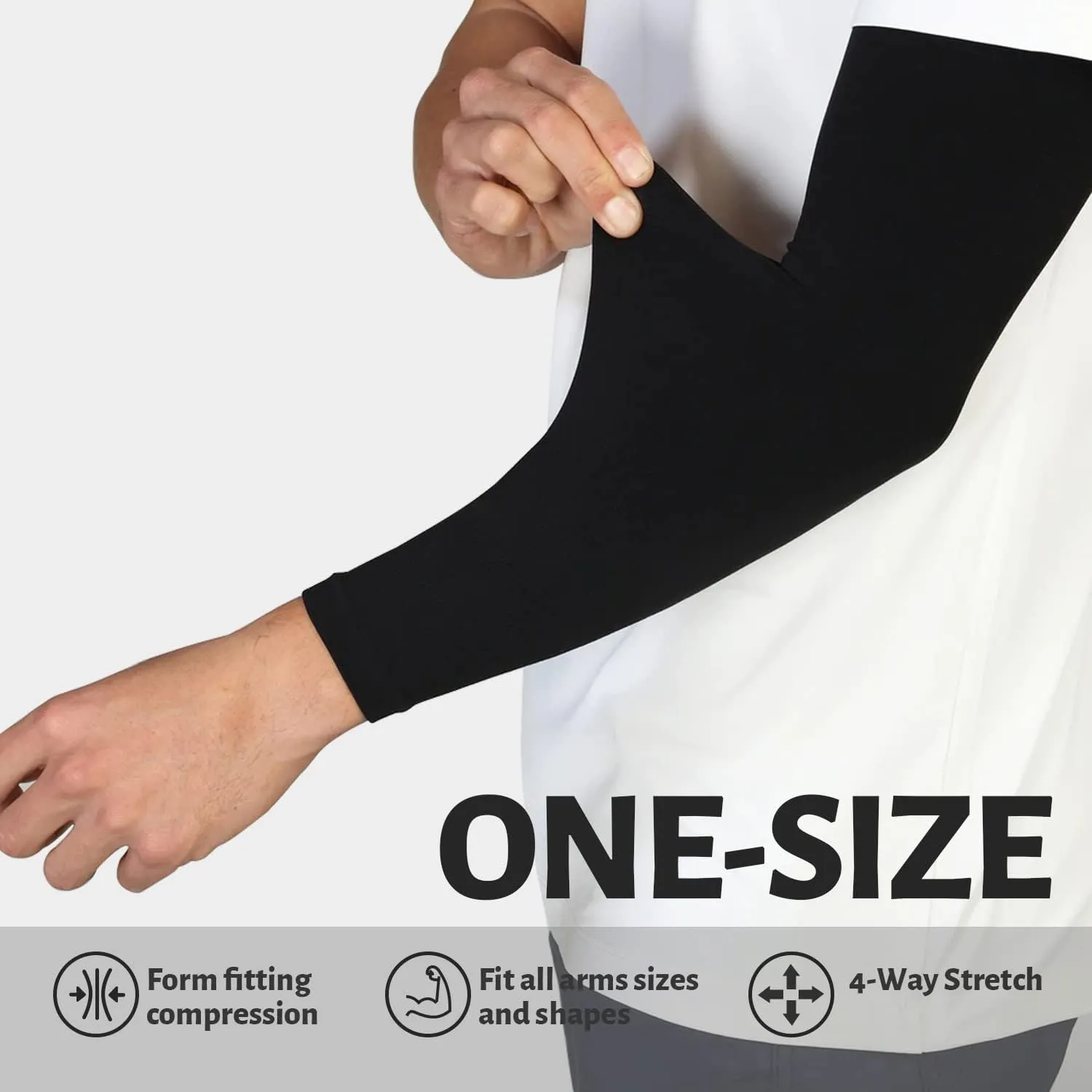 UV Sun Protection Arm Sleeves for Men & Women - Tattoo Cover Up - UPF 50 Cooling Sleeve for Golf, Cycling