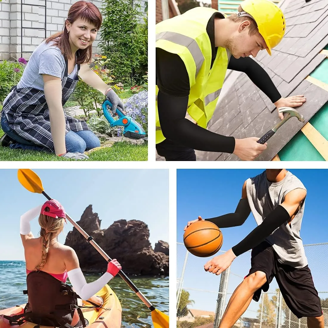 UV Sun Protection Arm Sleeves for Men & Women - Tattoo Cover Up - UPF 50 Cooling Sleeve for Golf, Cycling