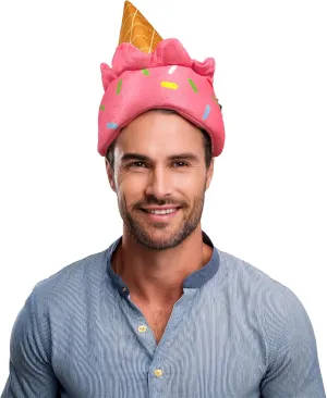Vaulted Skulls & Co Ice Cream Hat | Icecream Party Favor Hats | Ice Cream Costume Hat | Sundae Hat | Ice Cream with Sprinkles | Novelty Hat | Multicolor | One Size Fits Most