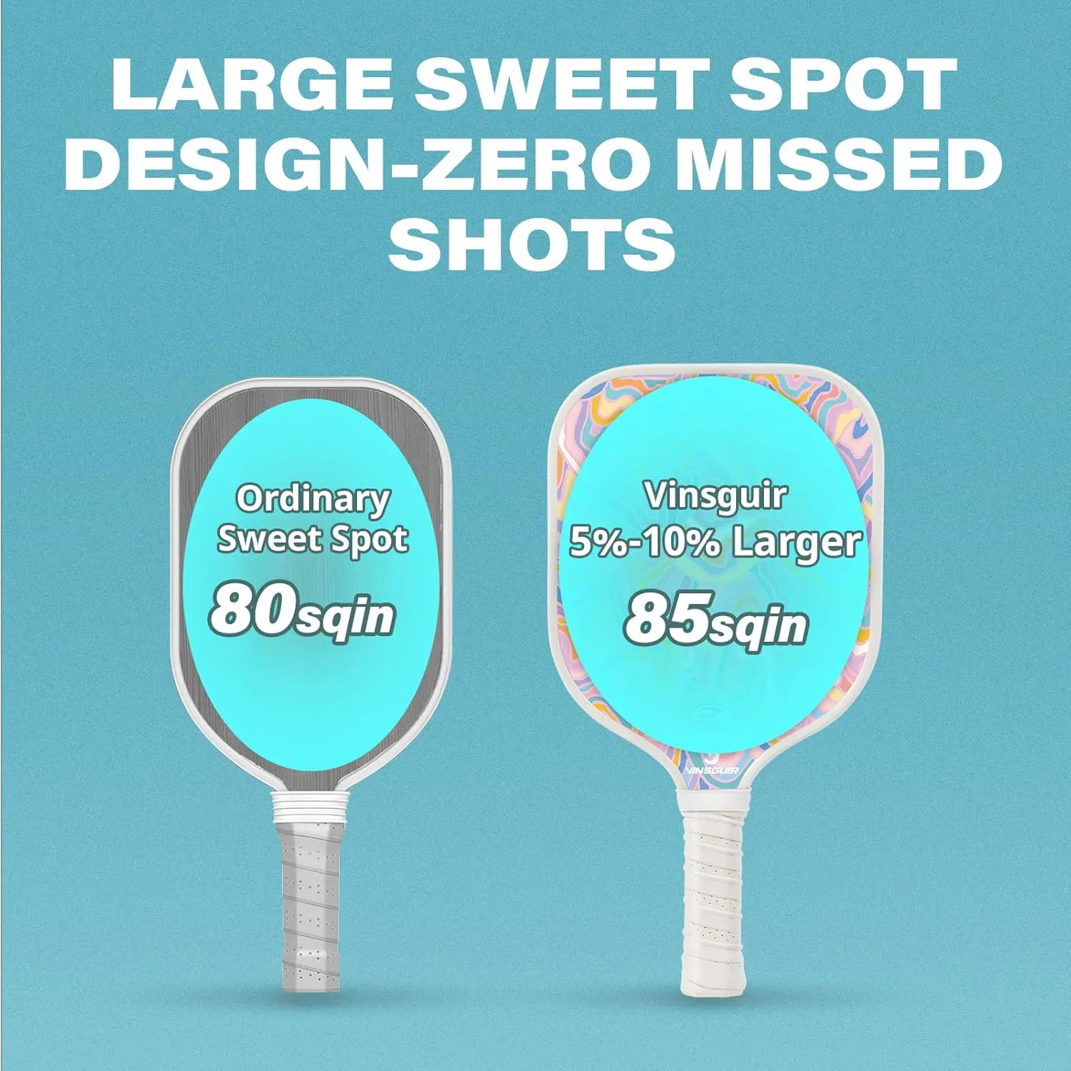 VINSGUIR Pickleball Paddles Set of 2, USAPA Approved Fiberglass Surface Pickleball Set with 2 Rackets, Balls & Stylish Bag, Ideal Gift for Women