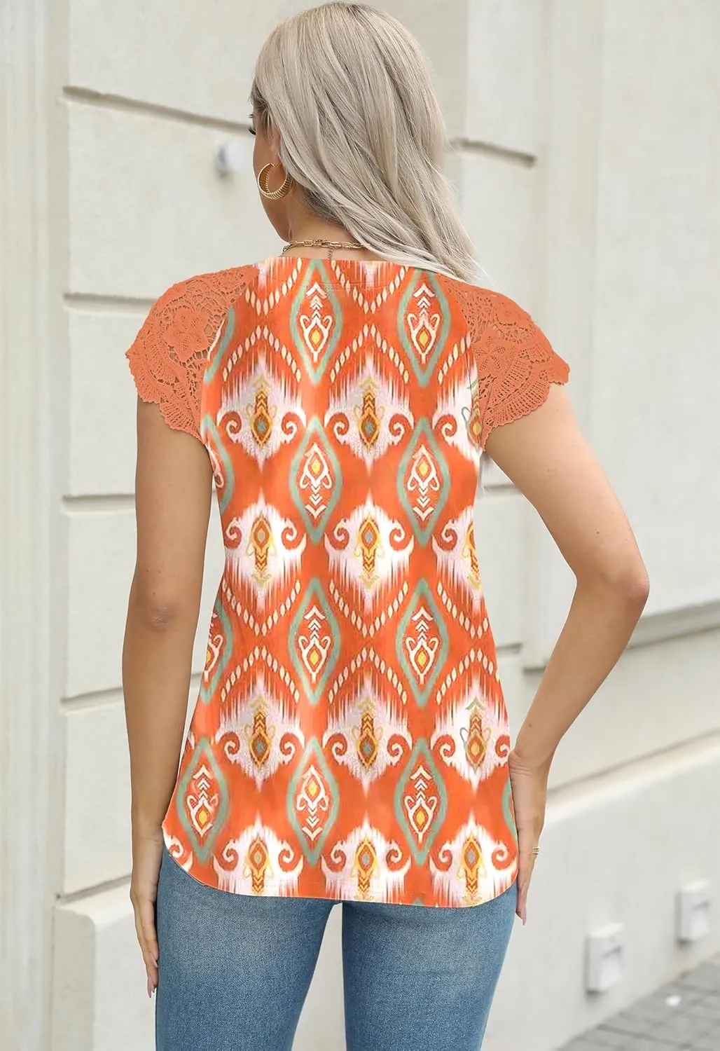 Women's Tank Tops Lace Cap Sleeve Button Down V Neck Summer Casual Loose Fit 2025 Trendy Cute Sleeveless Shirts Blouse