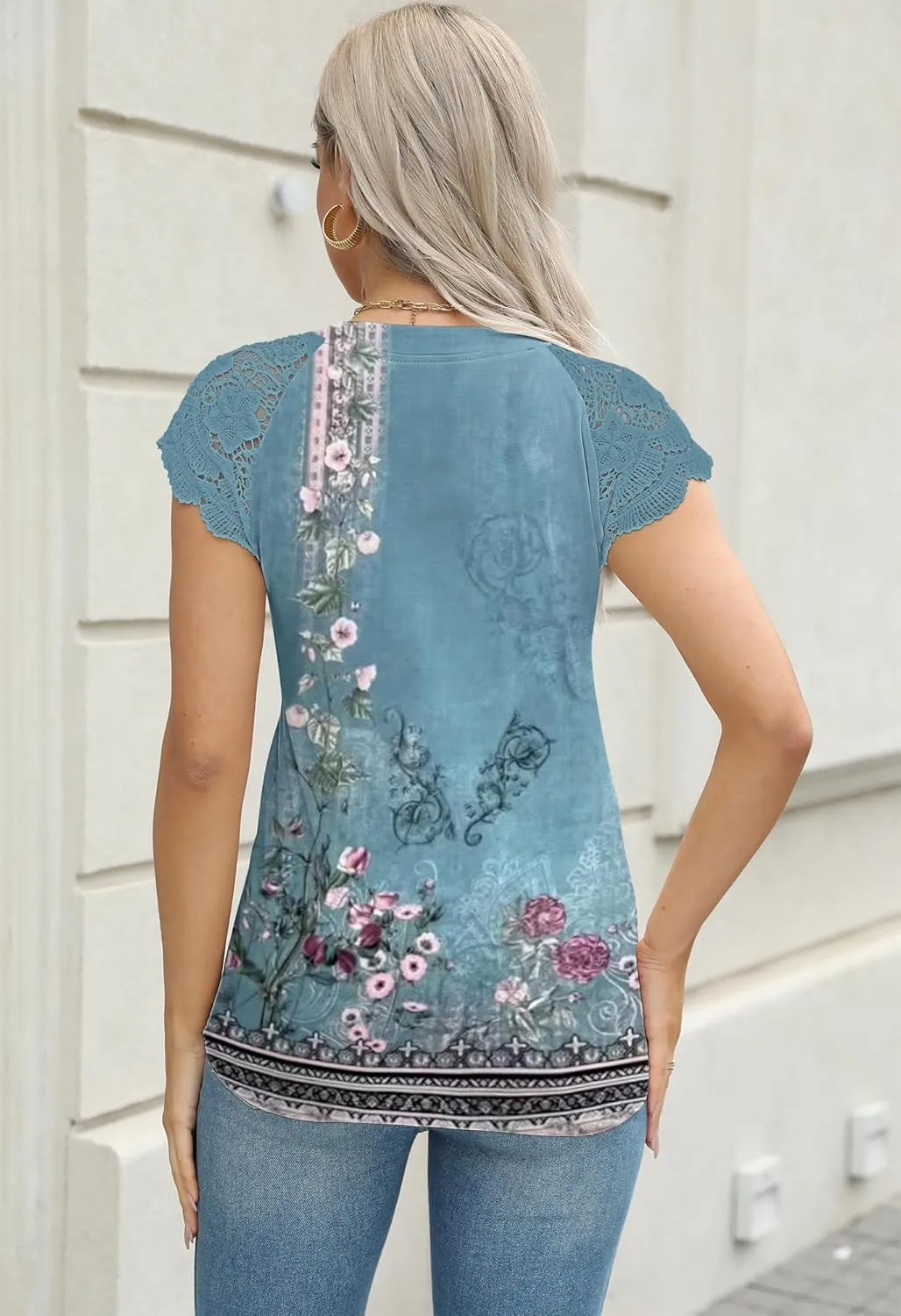Women's Tank Tops Lace Cap Sleeve Button Down V Neck Summer Casual Loose Fit 2025 Trendy Cute Sleeveless Shirts Blouse
