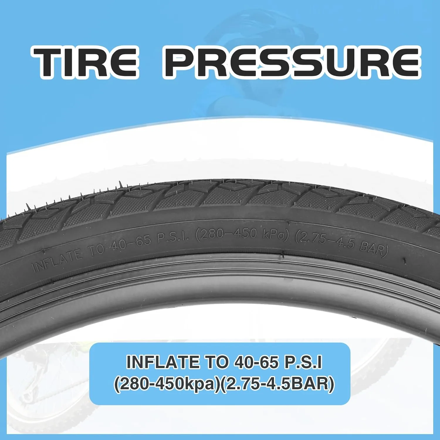ZUKKA Bike Tire 20x1.75/20x2.125/24x1.75/26x1.75/27.5x1.75 Inch Replacement Bike Tire for Mountain Bike Cruiser Bike