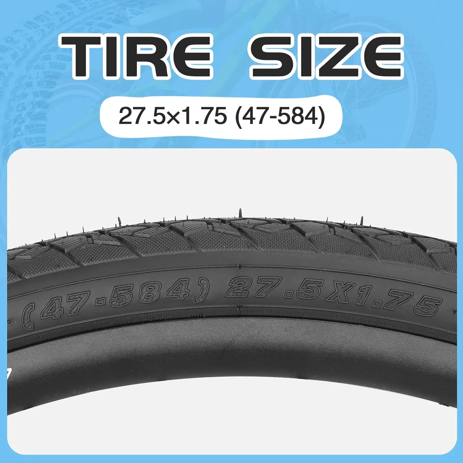 ZUKKA Bike Tire 20x1.75/20x2.125/24x1.75/26x1.75/27.5x1.75 Inch Replacement Bike Tire for Mountain Bike Cruiser Bike